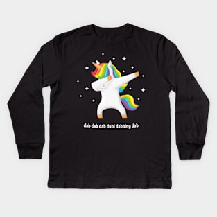 Dabbing Unicorn - Dapping Unicorn  color Kids Long Sleeve T-Shirt